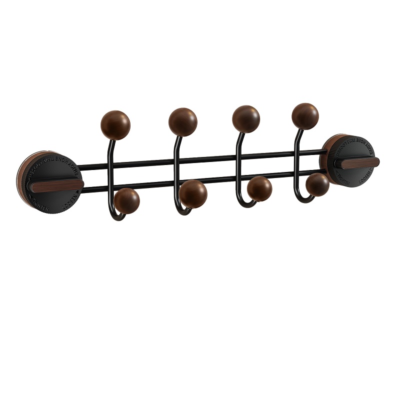 吸盘挂衣钩进门口入户玄关挂衣架壁挂墙上实木衣服帽挂钩免打孔