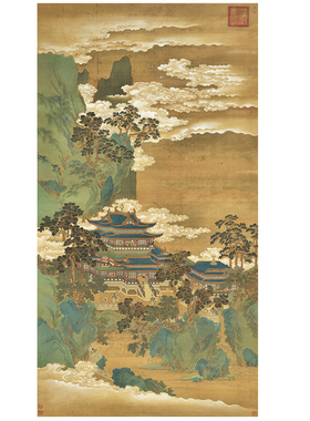 赵伯驹仙山楼阁图高清大图画心