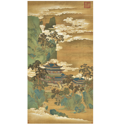赵伯驹仙山楼阁图高清大图画心