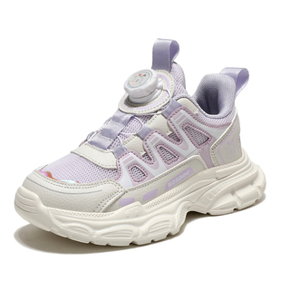 巴布豆儿童鞋子女童运动鞋秋季2025新款中大童跑步鞋女孩时尚软底