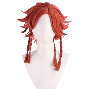 馒头家 cosplay假发 第五人格 弓箭手cos假发橘红色麻花辫造型款