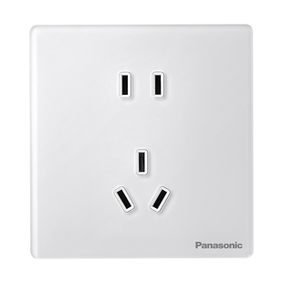 松下官方旗舰店开关插座奶油风五孔空调16A肤感哑光面板悦珑白