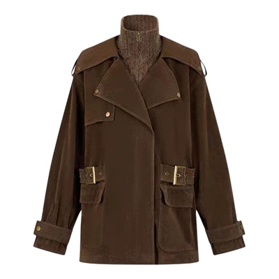 鸭鸭中长款拼接立领羽绒服