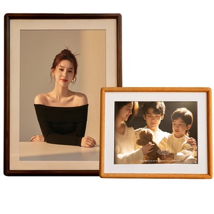 实木相框加打印洗照片冲印做成相框摆台挂墙高级感空框定制6寸8寸