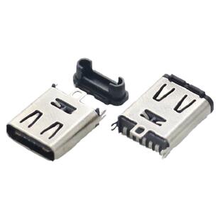 TPYE-C公头母座直立插全贴片防水沉板数据充电接口microusb连接器
