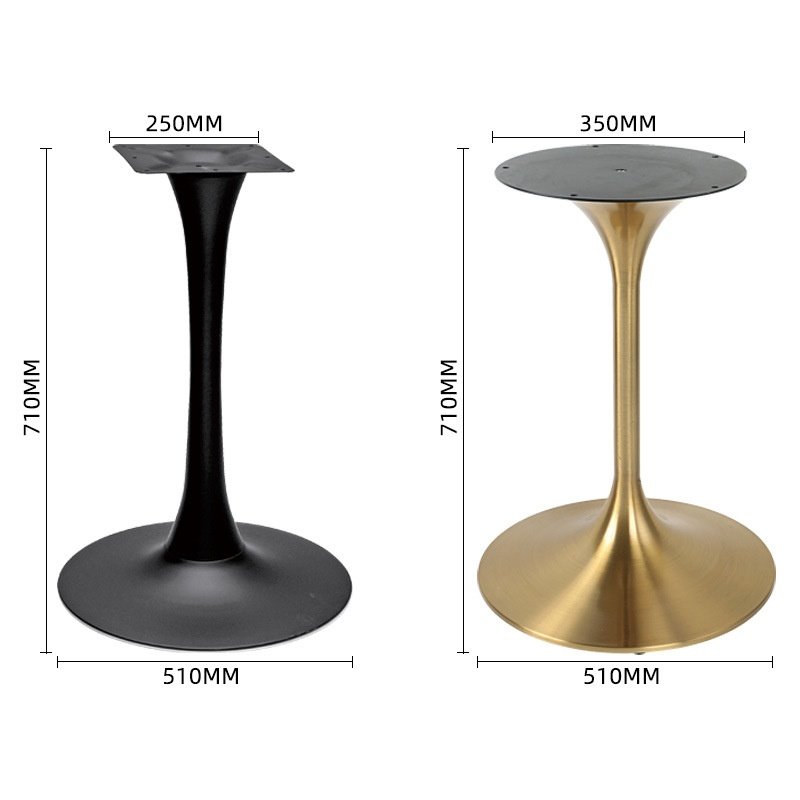 奶油风岩板桌腿支架脚架洽谈底餐桌用餐大理石圆桌腿台脚家桌子