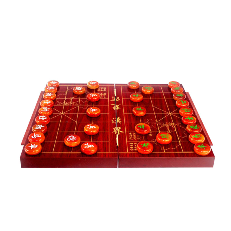 玛瑙中国象棋子玉石玉髓爸爸父亲节大号天然折叠棋盘高档礼品珍藏