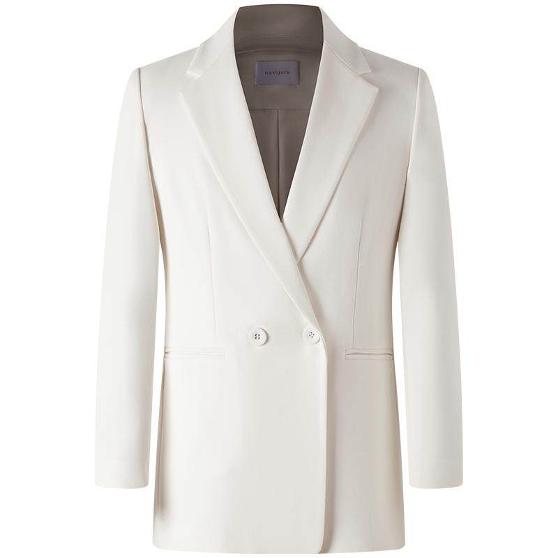 Navigare意大利小帆船通勤西装外套女士2026秋季新款白色休闲便西