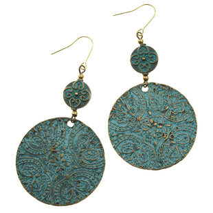 invia原创波西米亚民族风项链藏饰品复古大圆耳环长款耳坠异域