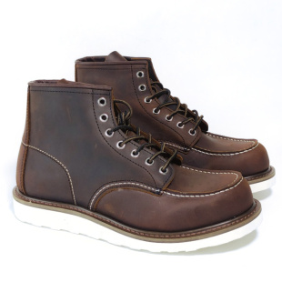 复刻875工装靴头层牛皮复古靴固特异阿美咔叽马丁机车男靴红翼风