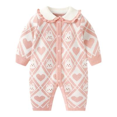 婴儿衣服女宝宝针织连体衣