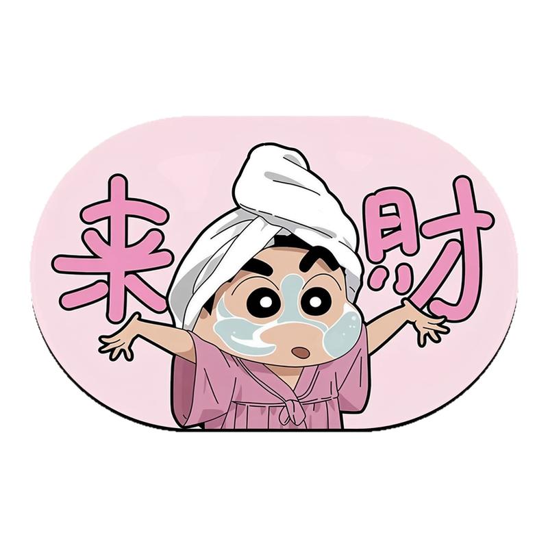 可爱卡通椭圆硅藻泥地垫小新浴室浴缸吸水防滑脚垫玄关耐脏地垫
