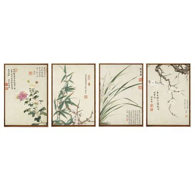 新中式风梅兰竹菊工笔花卉装饰画