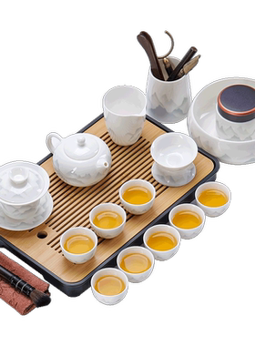 羊脂玉瓷泡茶壶单个茶杯