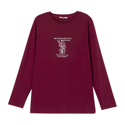 中年妈妈加肥加大码长袖t恤