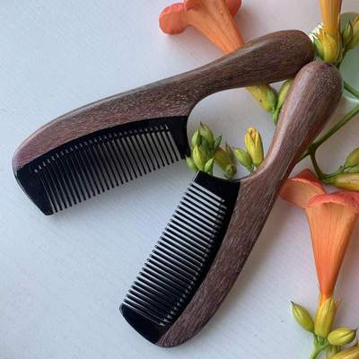 美发梳紫檀牛角合木梳梳木厂梳手柄梳拼接梳子拼接牛角角牛角加厚
