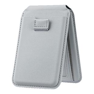 Magsafe拉绳旋转皮革磁吸卡包苹果17air背贴折叠支架手机卡套便携