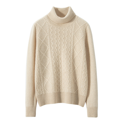 加厚高领女羊绒衫套头毛衣时尚冬