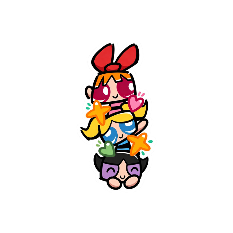 飞天小女警可爱卡通车身贴