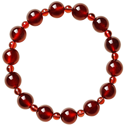 宫里上新天然酒红色石榴石手串