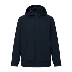 POLOWALK男式外套2026春季新品男装简约纯色连帽休闲运动夹克外套