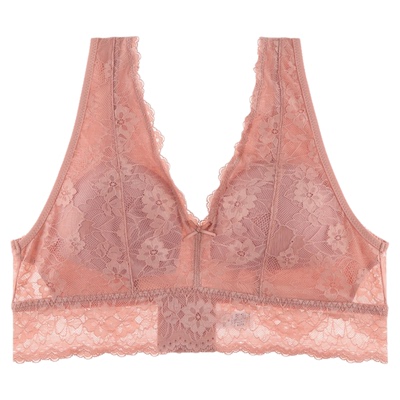 无钢圈背心式法式蕾丝文胸