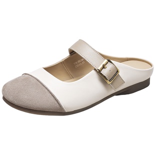 意尔康女鞋夏季包头凉鞋勃肯单鞋懒人气质仙女风配裙子玛丽珍半拖