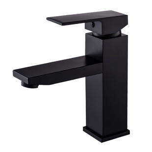 佳上佳时尚全铜磨砂亚黑色浴室台上下面盆龙头四方加厚冷热水龙头