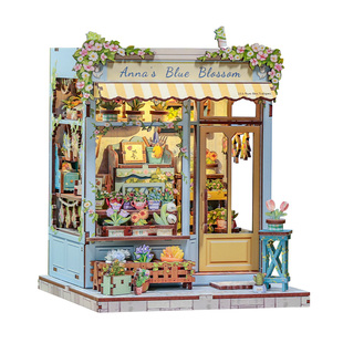 CuteBee安娜蓝调花园手工diy小屋拼装模型微缩场景积木拼图61礼物