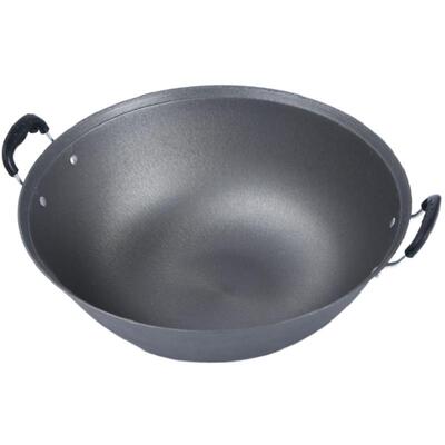 老式加深传统圆底无涂层铸铁锅