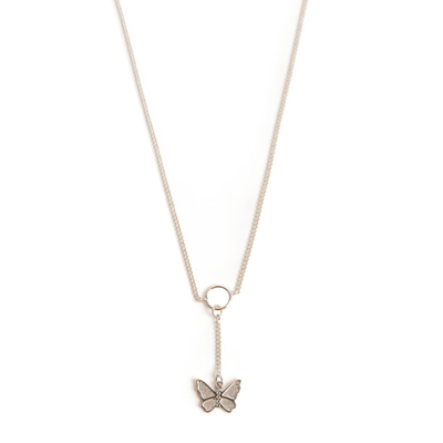 bm项链女蝴蝶圆圈精致挂坠