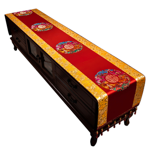 新中式电视柜盖布刺绣桌布客厅茶几餐桌垫台布长方形桌旗布艺盖巾