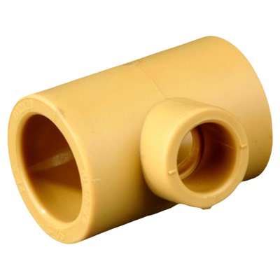 中财管道咖喱色PPR冷热给水异径三通热熔变径三通25*20管件配件