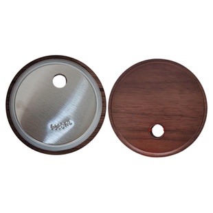 杯盖带孔飘逸杯盖子配件木质通用防尘盖马克杯玻璃泡茶壶木盖吸管