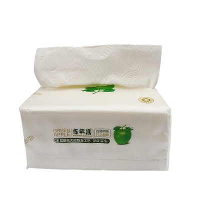 青苹果麦纹抽艺术纸巾400张12包