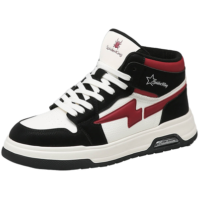 蜘蛛王官方旗舰店真皮高帮板鞋男