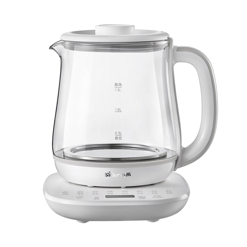 小熊养生壶煮茶壶烧水壶保温玻璃烧水壶1.5L升花茶壶全自动养生壶