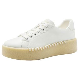 Nine West/玖熙街拍漫行休闲厚底小白鞋女百搭运动鞋真皮女款板鞋