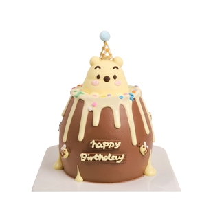网红巧克力维尼熊蛋糕装饰摆件小动物小熊猪狗卡通儿童生日插件
