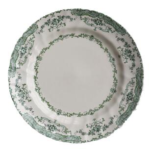 英国绿色花朵螺旋纹釉下彩陶瓷西餐具盘子碗碟套装汤盘家用菜盘杯