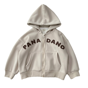 男童一体绒外套初冬2025新款儿童宝宝帽衫中小童宽松薄绒卫衣开衫