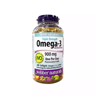 加拿大直邮Webber Naturals深海鱼油胶囊Omega-3高浓度3倍浓缩