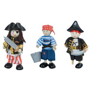 英国 LE TOY VAN角色扮演儿童益智木制玩具海盗船+海盗人偶套组