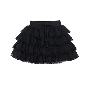 SourceWithU 本期劳模 3色元英蕾丝拼接蛋糕裙短款遮肉显瘦半身裙