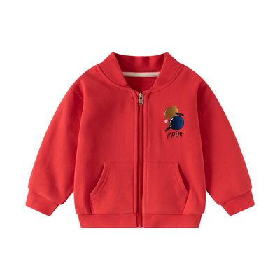 男童薄款春秋外套纯棉棒球服