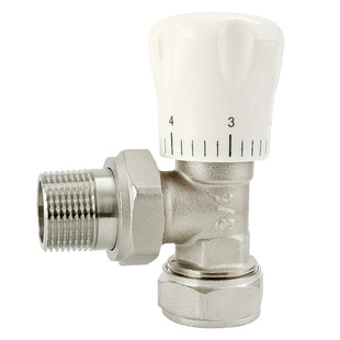 全铜铝塑管温控阀角式暖气片地暖地热专用角阀1216调温式阀门1620