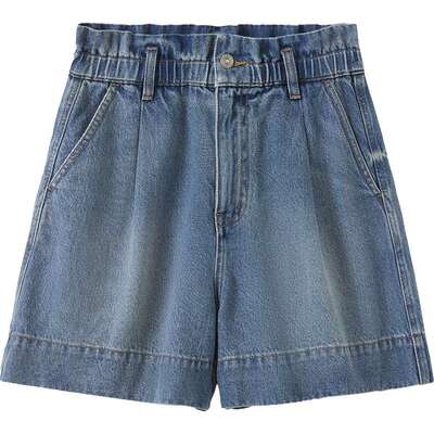 播商场同款宽松阔腿短款牛仔裤女秋新品复古短裤BDS3KD3169