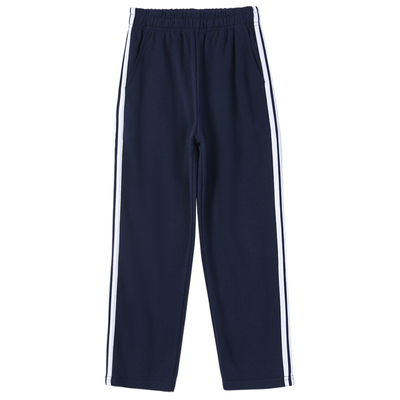 棉藏蓝色春秋两道杠男童校服裤子