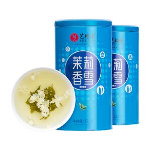艺福堂茉莉香雪高山绿茶横县新花125g*2罐七窨茉莉花茶叶可冷泡