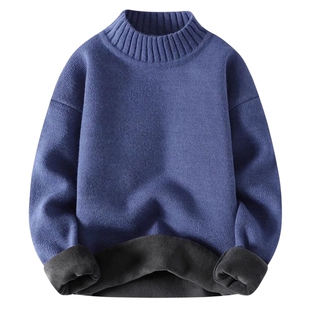 迈特优半高领毛衣男士新款2026秋冬款加绒加厚打底衫保暖针织外套